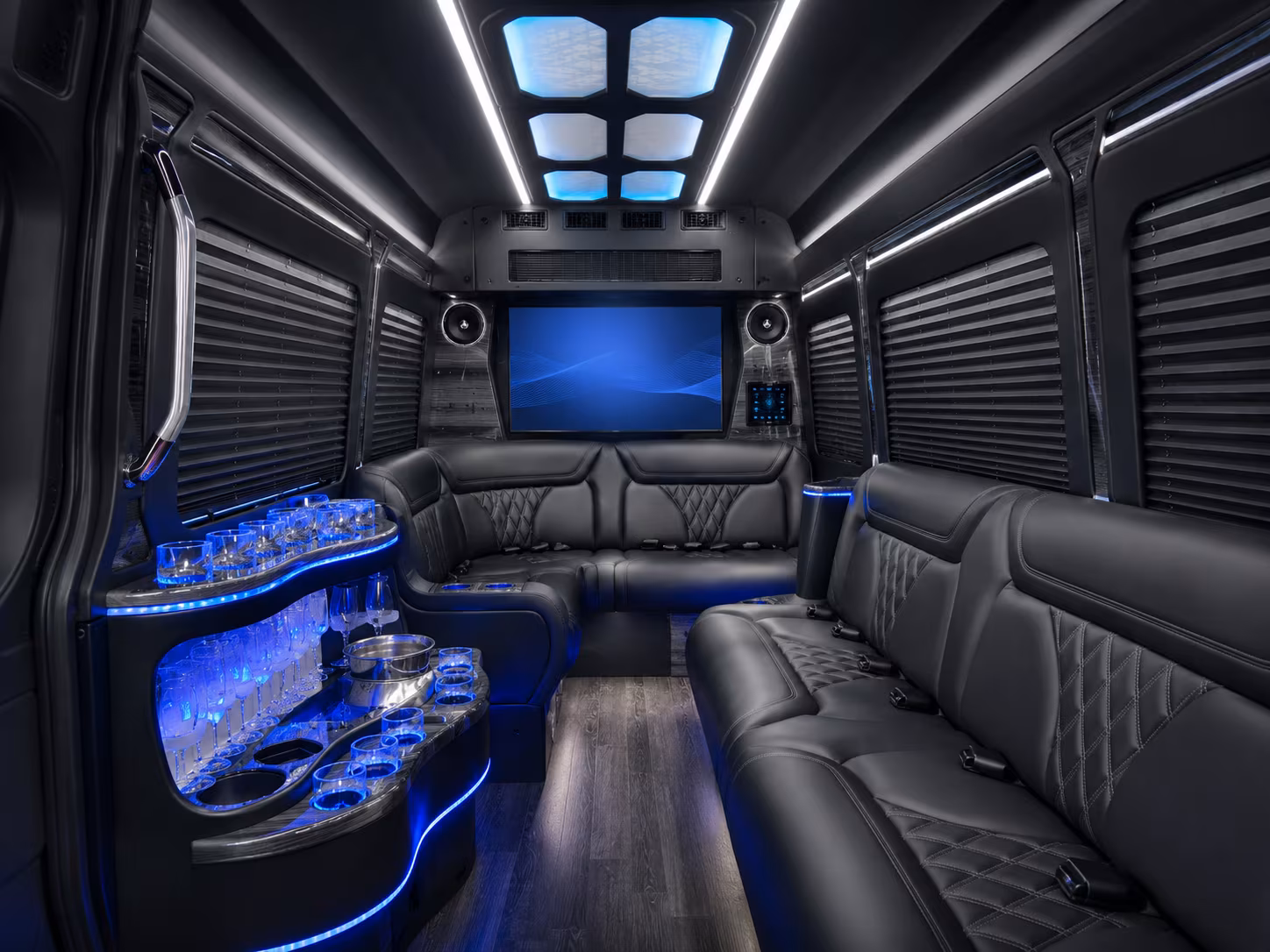 brooklyn park 20 passenger party bus interior
